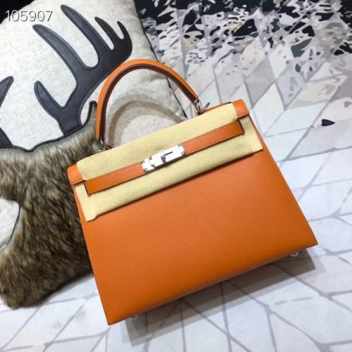 Hermès original Kelly Epsom cuir KL32 orange