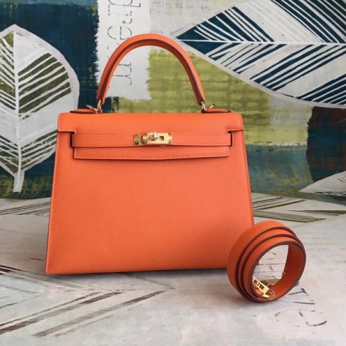 Hermès original Kelly Epsom cuir KL32 orange