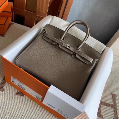 Hermès original Togo Cuir HB25O gris foncé