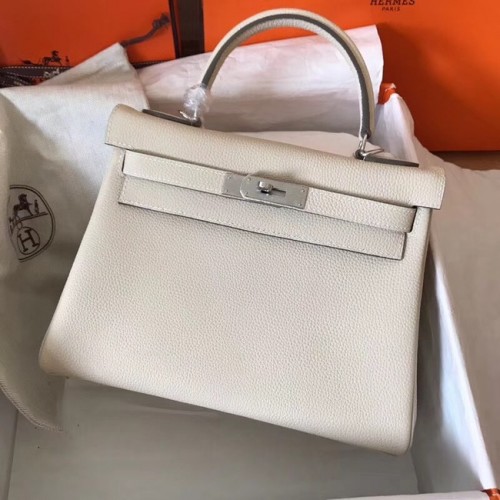 Hermès original Togo sac kelly en cuir KL320 crème