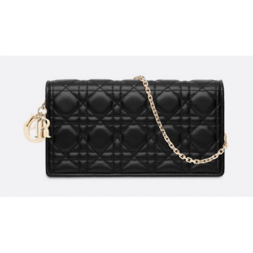 POCHETTE LADY DIOR AGNEAU S0204 noir