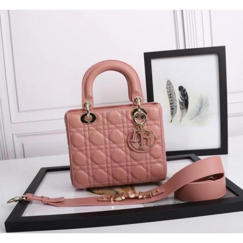 SAC LADY DIOR MY ABCDIOR Agneau Cannage M0538O Cherry Blossom powder
