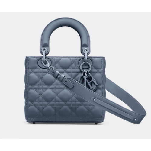 SAC LADY DIOR MY ABCDIOR Cuir de veau Cannage Ultramatte Bleu Denim Foncé M0538SLOI