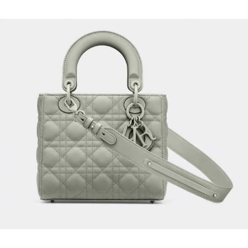 SAC LADY DIOR MY ABCDIOR Cuir de veau Cannage Ultramatte Gris M0538SLOI