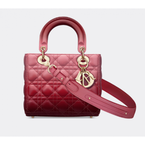 SAC LADY DIOR MY ABCDIOR Agneau Cannage Dégradé Rose Fraise M0538OS