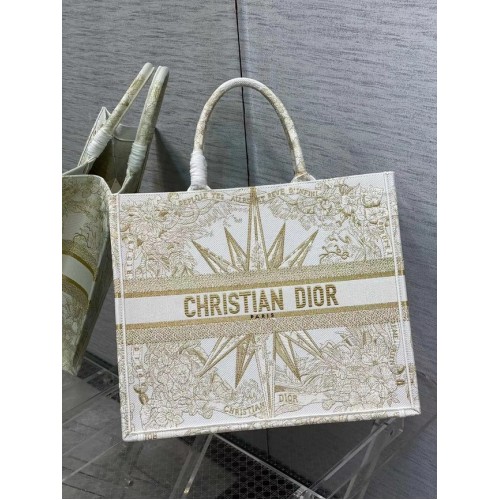 LARGE BOOK TOTE DIOR Broderie Rêve d'Infini Dior avec fil métallisé doré M1286Z