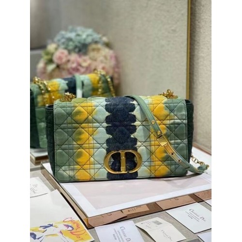 GRAND SAC DIOR CARO Denim brodé M9243U bleu