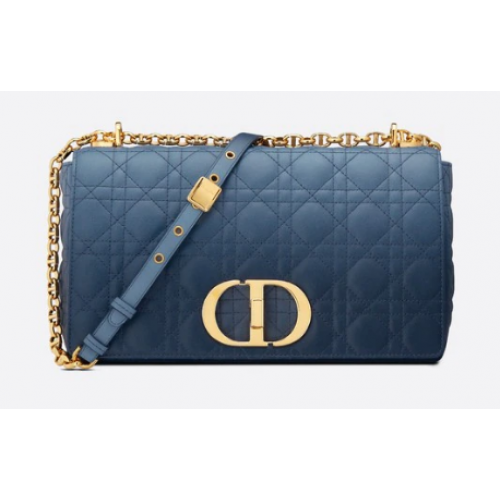 GRAND SAC DIOR CARO Agneau Cannage Dégradé Bleu Indigo M9243U