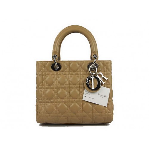 Christian Dior Sacs en peau d'agneau Sac Lady Dior CAL44550 Beige Argent
