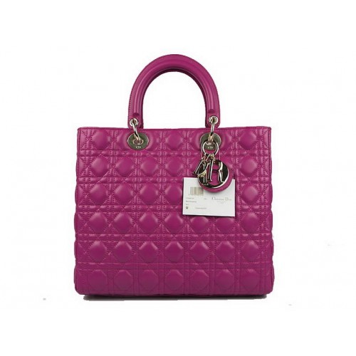 Christian Dior Sacs en peau d'agneau Grand sac Lady Dior CAL44561 Violet Doré