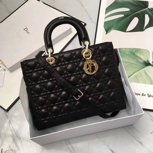 Sac Lady Dior Cuir Mouton D9603 Noir