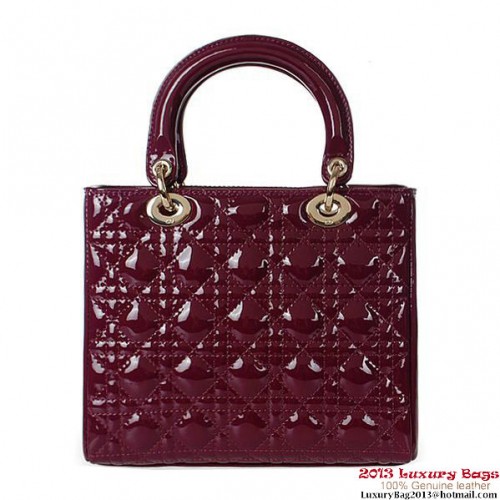 Lady Dior Sac Mini Sac Cuir Verni D9601 Violet
