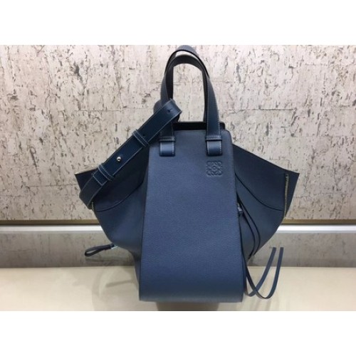 Loewe Hammock Sac fourre-tout en cuir de veau A9128 Bleu