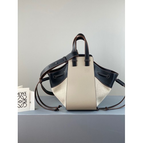 Loewe Hamac Petit Sac Original Cuir A6887 Crème&Blanc&Noir