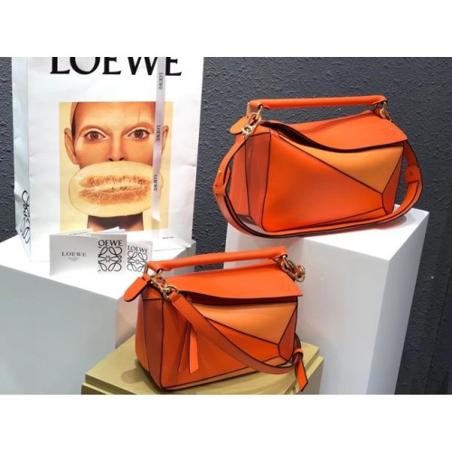 Loewe Puzzle Bag Cuir d'origine B9124 orange