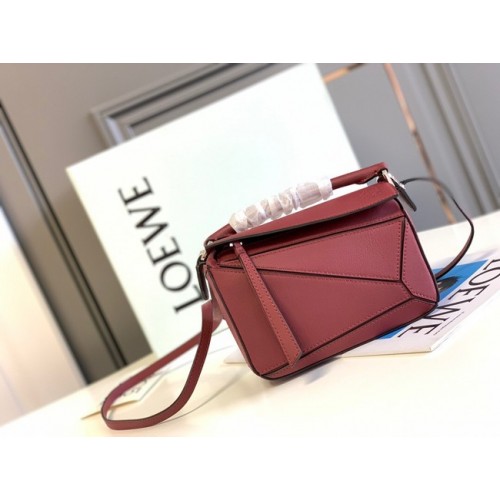 Loewe mini Puzzle Bag cuir d'origine 6124 rouge