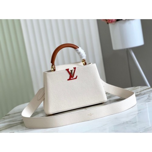 Louis Vuitton CAPUCINES BB M48865 blanc&marron