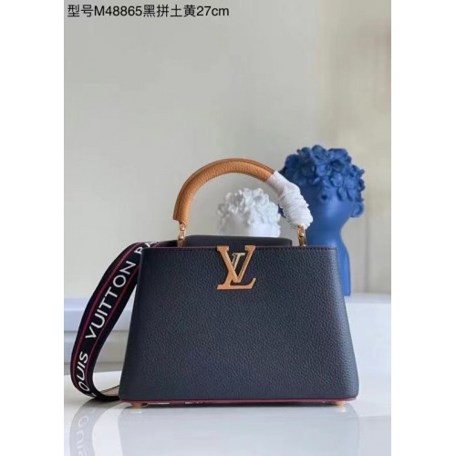 Louis Vuitton CAPUCINES Cuir d'origine PM M48865 noir