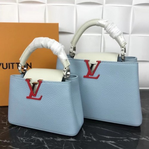 Louis Vuitton CAPUCINES PM M57519 bleu clair&blanc