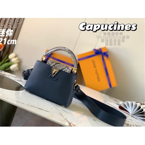 Louis Vuitton CAPUCINES PM Cuir Python Original N80041 Marine