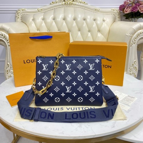 Louis Vuitton COUSSIN PM M58626 Bleu roi blanc