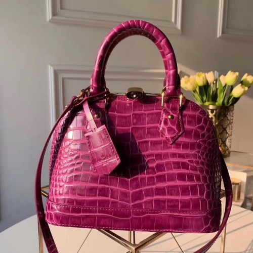 Louis Vuitton Sac en cuir motif crocodile ALMA BB N90897 Violet