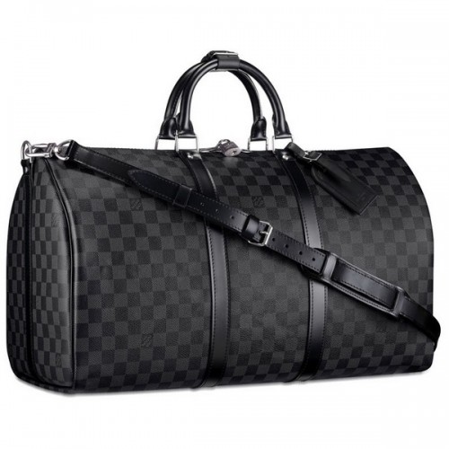 Louis Vuitton Damier Graphite Canvas Keepall 55 avec bandoulière N41413