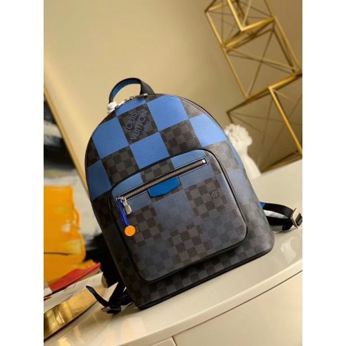 Louis Vuitton Damier Graphite Canvas Original Leather Backpack N40402 Blue
