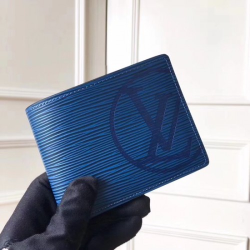 Louis Vuitton Portefeuille en cuir EPI 63514 bleu