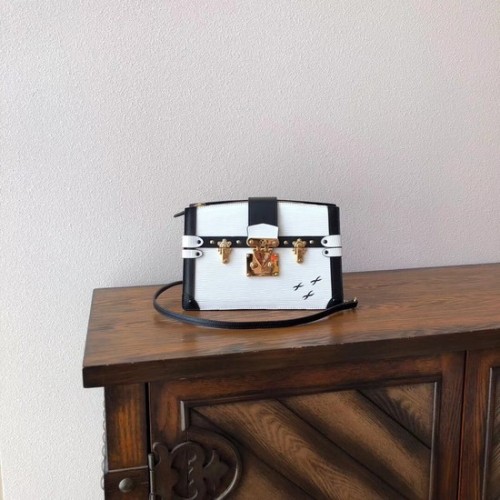 Louis Vuitton Pochette de coffre en cuir Epi M51697 blanc