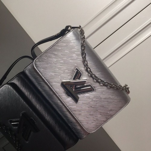 Louis Vuitton Cuir Epi TWIST MM M50280 Argent