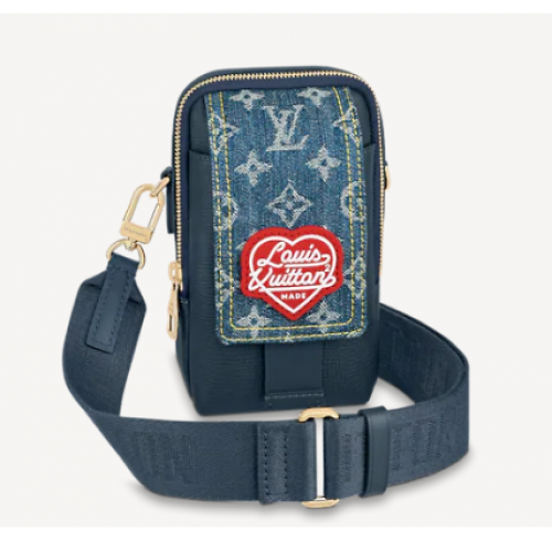 Louis Vuitton POCHETTE TÉLÉPHONE DOUBLE RABAT M81060 Bleu