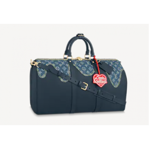 Louis Vuitton KEEPALL BANDOULIERE 50 M45975 bleu