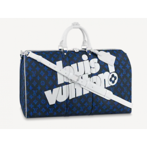 Louis Vuitton KEEPALL BANDOULIERE 55 M45874 Bleu