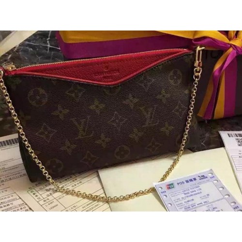 Pochette PALLAS en toile monogram rouge Louis Vuitton M41638