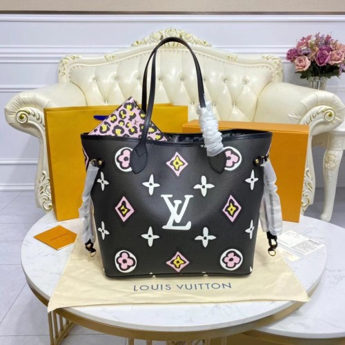 Toile Monogram Louis Vuitton Neverfull MM M45818 Noir