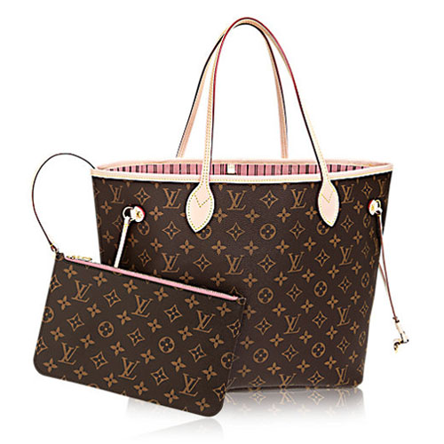 Toile Monogram Louis Vuitton Neverfull MM M50366 Rose Ballerine