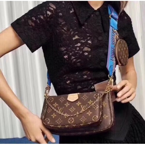 Louis Vuitton Monogram Canvas Cuir d'origine M44823 bleu