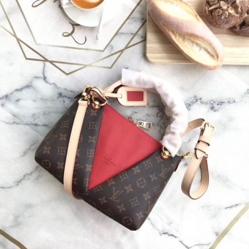 Louis Vuitton Monogram Canvas original V TOTE BB M43966 Rouge Cerise