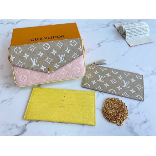 Louis Vuitton Monogram Empreinte Multi Pochette Felicie M81359 Rose