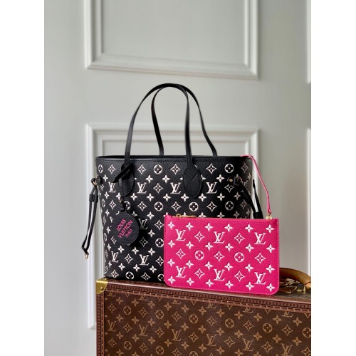 Louis Vuitton Monogram Empreinte NEVERFULL MM M46103 Noir&Blanc