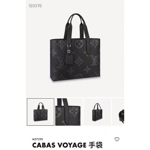 Louis Vuitton Monogram Taurillon Shadow Original Cuir Cabas Sac Voyage M57290 Noir