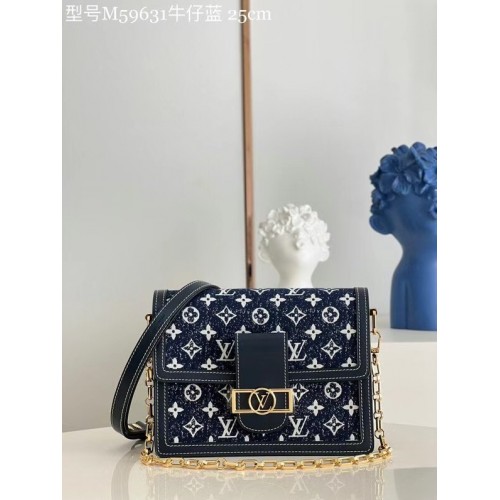 Jean Louis Vuitton Monogram DAUPHINE MM M59483 Bleu Marine