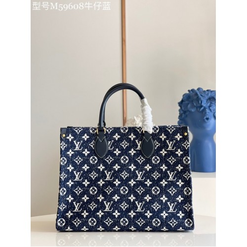 Louis Vuitton ONTHEGO Denim MM M59608 Bleu Marine