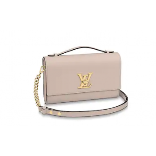 Louis Vuitton Original Cuir de veau grain LOCKME CLUTCH M56087 Taupe