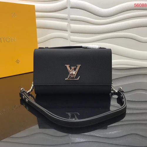 Louis Vuitton Original Cuir de veau grain LOCKME CLUTCH M56087 noir