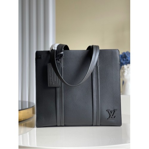 Louis Vuitton Sac fourre-tout Aerogram en cuir d'origine M57308 Noir