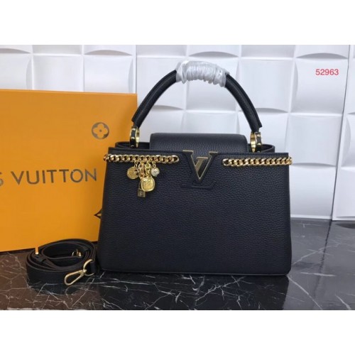 Louis Vuitton Cuir d'origine CAPUCINES PM M52963 Noir