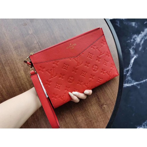 Louis Vuitton Original Monogram Empreinte Pochette MELANIE M68705 rouge