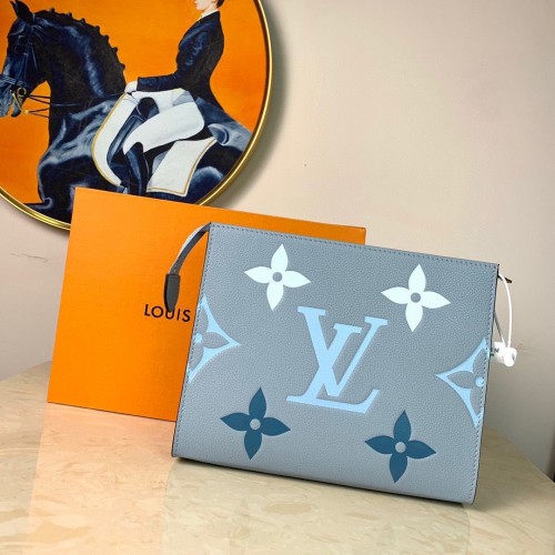 Louis Vuitton POCHETTE VOYAGE MM M80504 Bleu Safran